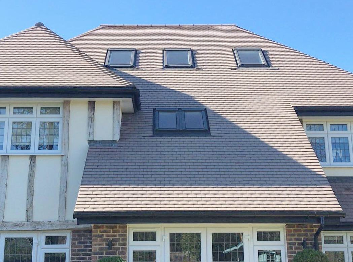 Roof tiles after being cleaned